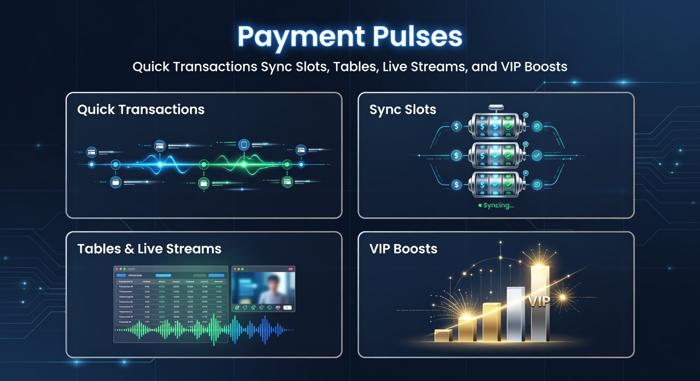 Digital payment interface syncing with vibrant slot reels and live dealer tables in an online casino environment