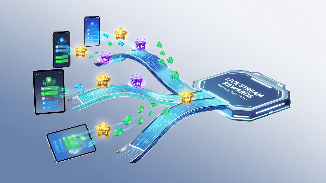 Diagram showing support bridge architecture for live rewards on handheld devices